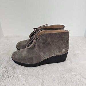 Clarks Originals Taupe Suede Bootie Hippie Classic Wedge8.5